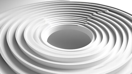 Obraz premium Abstract white spiral design, 3D render
