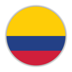 Fototapeta premium Colombia flag. Colombia circle flag logo icon computer vector illustration design
