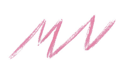 Colored pencil, pink color line, isolated on transparent background.