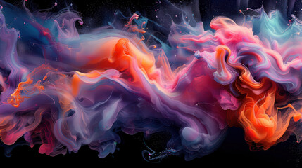 Obraz premium vibrant abstract background featuring colorful waves and gradients, evoking sense of movement and energy