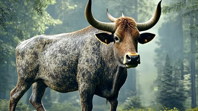 Majestic Aurochs, Glimpse into the Ancient Forest's Hidden Giant