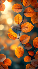 Obraz premium Autumn Leaves In Golden Sunlight
