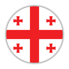 Obraz premium Georgia flag. Georgia circle flag logo icon computer vector illustration design