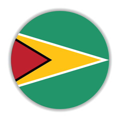 Obraz premium Guyana flag. Guyana circle flag logo icon computer vector illustration design