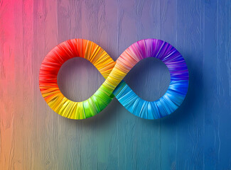 Colorful infinity symbol for World Autism Awareness, representing neurodiversity and inclusivity.