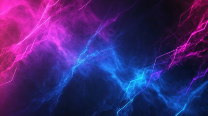 Obraz premium Neon gaming geometric abstract glowing laser cyberpunk style banner for advertising and promotion background wallpaper AI generated image