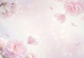 A delicate floral design featuring soft pastel colors, including shades of pink and purple. The gentle light and subtle details create a dreamy and romantic atmosphere.