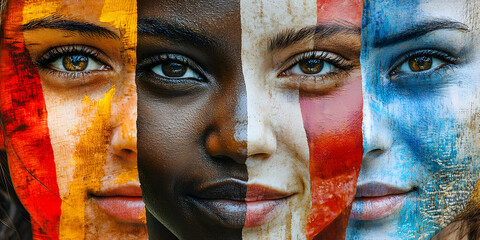 Diverse faces from around the world stand united in the fight for human rights and equality.