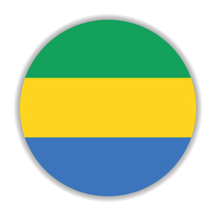 Gabon flag. Gabon circle flag logo icon computer vector illustration design