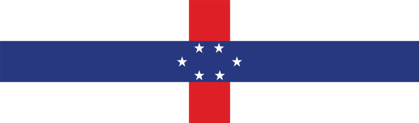 Flag of Netherlands Antilles. Netherlands Antilles flag long banner digital vector illustration