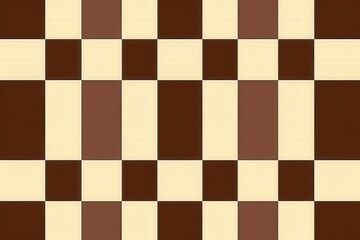 Fototapeta premium A geometric pattern featuring alternating squares of dark brown and light beige, creating a classic checkerboard design.