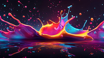 Bright neon splash grainy background, creating energetic and modern themes.