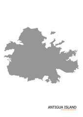 gray color antigua island map