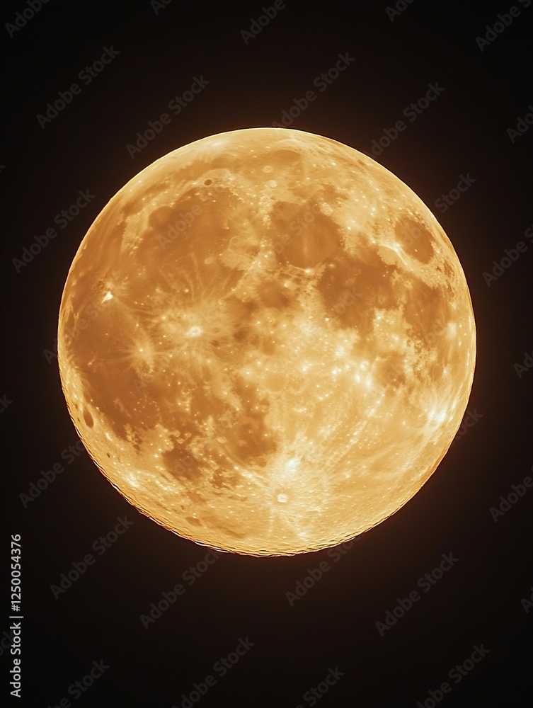 Poster captivating full moon with textured surface illuminating the night sky : generative ai