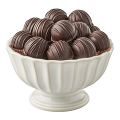 Delicious chocolate truffles in decorative bowl, perfect for sharing or gifting. These rich, dark chocolate treats are elegantly presented and sure to delight any chocolate lover