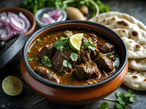 Nihari: A Rich and Flavorful Pakistani Stew &ndash; Slow-Cooked to Perfection with Tender Meat, Spices, and Aromatic Broth, This Hearty Dish is a Comforting Taste of Pakistani Culinary Tradition!