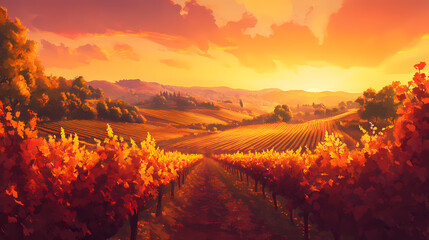 stunning vibrant vineyard