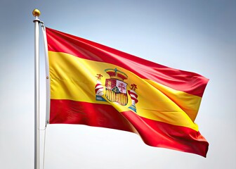 Fototapeta premium Vibrant Spanish flag backdrop enhances mouthwatering cuisine's visual appeal.
