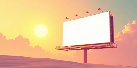 Blank Billboard at Sunset A Serene Vista for Advertising Opportunities