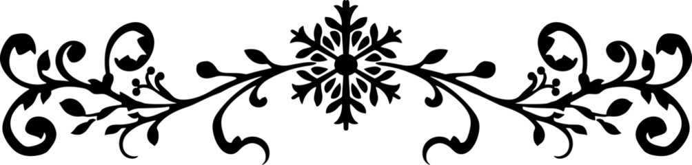 Snowflakes ornament Text divider