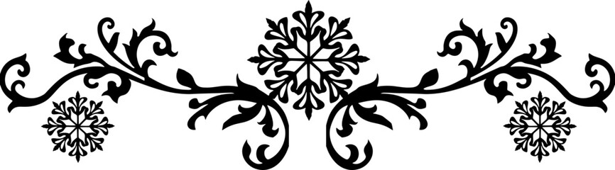 Snowflakes ornament Text divider