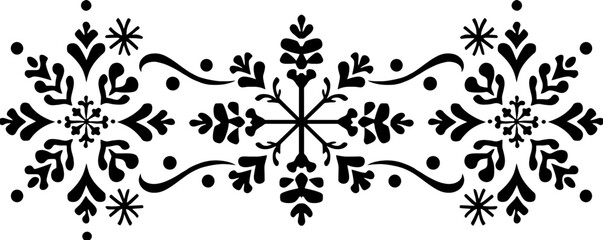 Snowflakes ornament Text divider