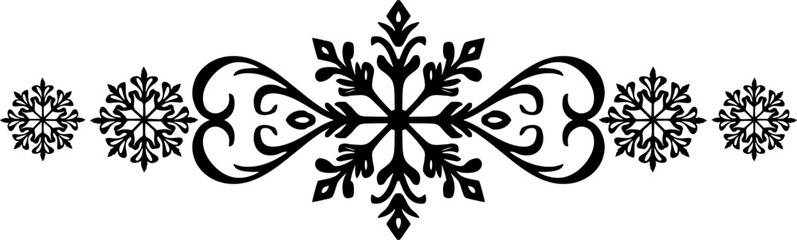 Snowflakes ornament Text divider