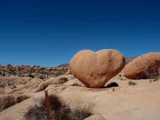 Heart Rock Joshua Tree National Park With Clear Blue Skies Background © Oze Creatives
