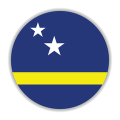 Curacao circle flag logo icon digital vector illustration