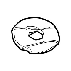 a black and white drawing of a biscuits illustration