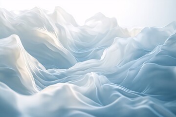 Abstract Draped Fabric Light Blue Waves