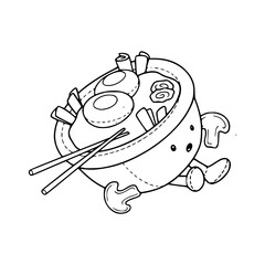 a black and white drawing of a cartoon character in jelly cat style