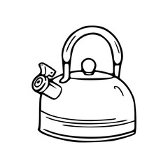 a black and white drawing of a teapot coloring page