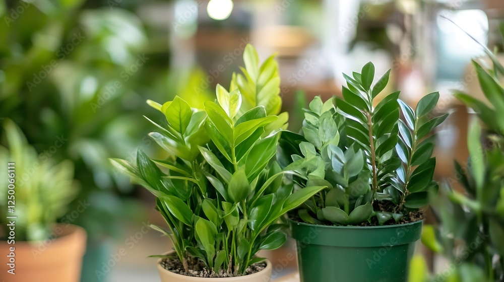 Aufkleber beautiful indoor plants in decorative pots adding freshness and greenery to any space : generative a