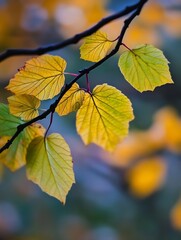 Obraz premium Colorful Autumn Leaves with a Soft Background Perfect for Seasonal Designs : Generative AI