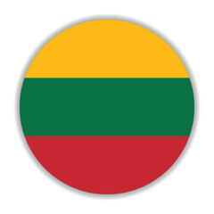 Lithuania flag. Lithuania circle flag logo icon computer vector illustration design
