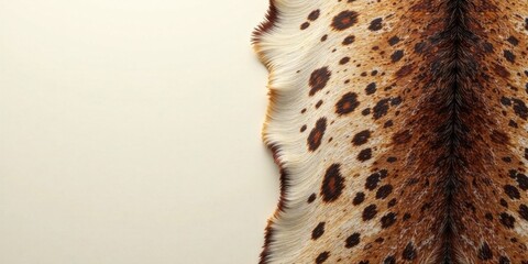 Obraz premium A Textured Hide with Brown Spots on a Cream Background, Ideal for Design Projects Requiring a Natural and Luxurious Aesthetic