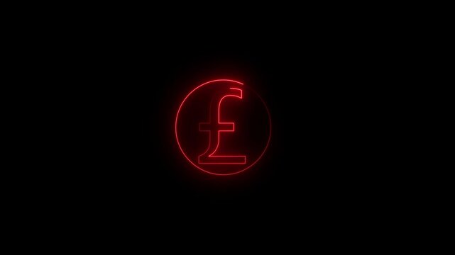  Concept of market or changes in currency value, reflecting a sense of British identity. British pounds icon,franc coin neon icon.