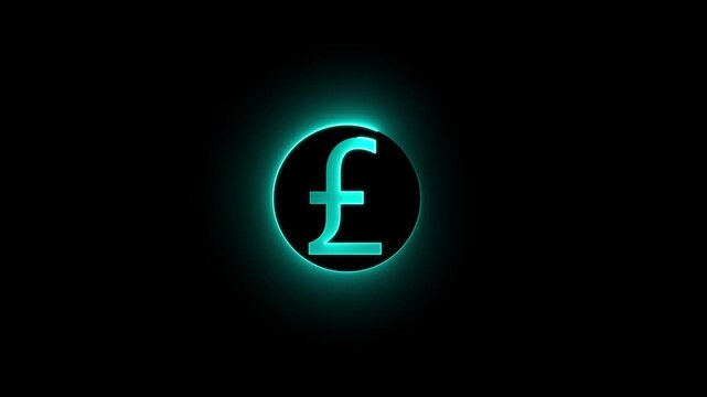  Concept of market or changes in currency value, reflecting a sense of British identity. British pounds icon,franc coin neon icon.