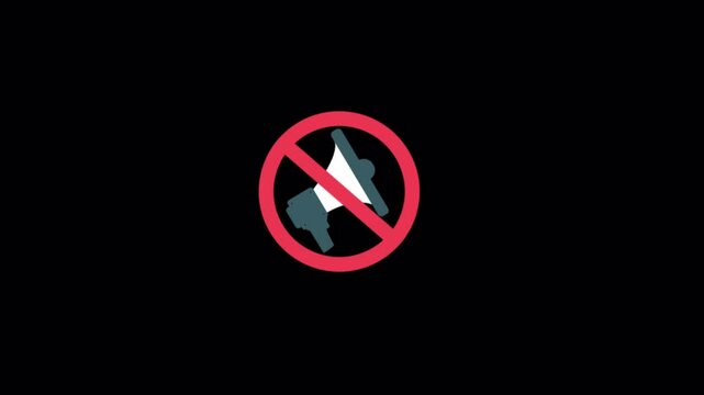 No Loudspeaker Sign Animation Video - Transparent