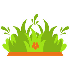 Grass Border Element with Cute Cartoon Design. Vector Illustration.