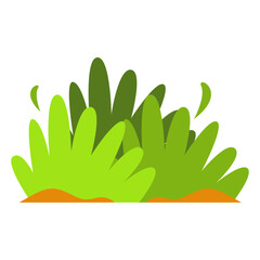 Grass Border Element with Cute Cartoon Design. Vector Illustration.