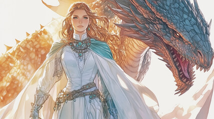 Fototapeta premium Fantasy illustration, mage, sorcerer, wisdom, character