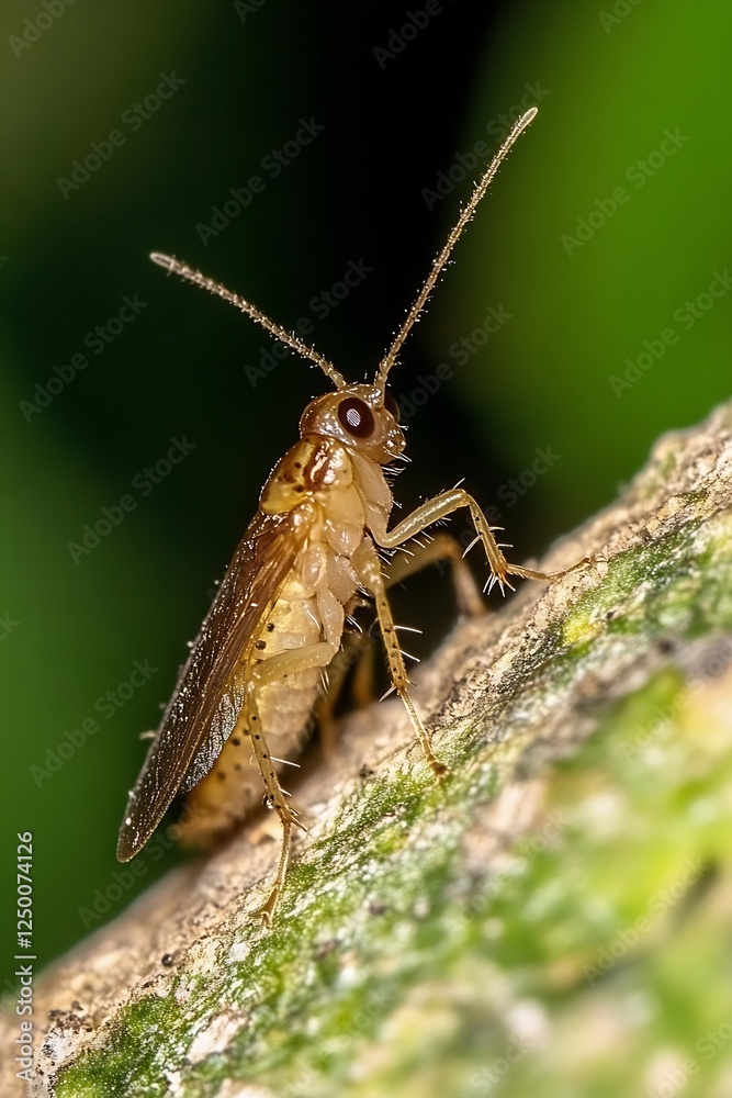 Poster Close-Up View of a Small Insect Featuring Unique Details and Textures on a Natural Background : Generative AI