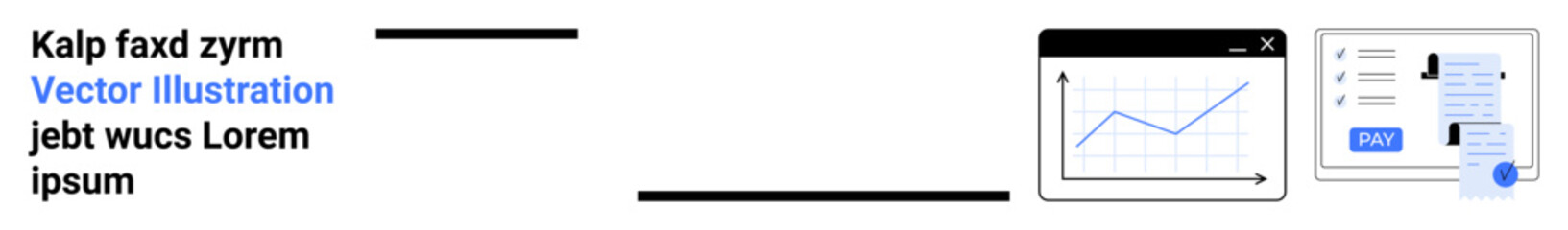Line graph, interactive online form fields with submission button, and digital document focus. Ideal for data analysis, business tools, online interaction, workflow processes, tech solutions