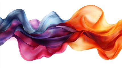Obraz premium Vibrant silk swirls dance gracefully warm light illuminates flowing fabrics. AI Generated