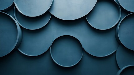 Blue circles overlap, abstract background, design texture