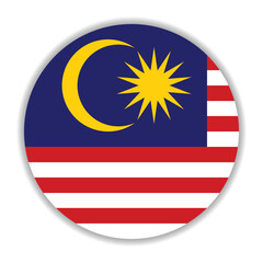 Obraz premium Malaysia flag. Malaysia circle flag logo icon computer vector illustration design