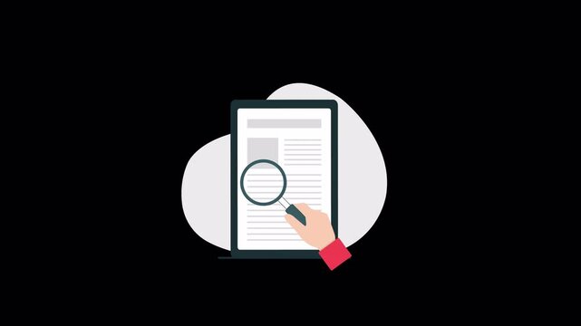 Article Research Concept Animation Video - Transparent
