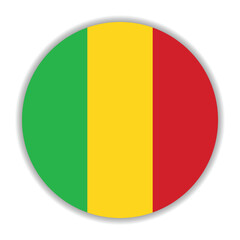 Fototapeta premium Mali flag. Mali circle flag logo icon computer vector illustration design
